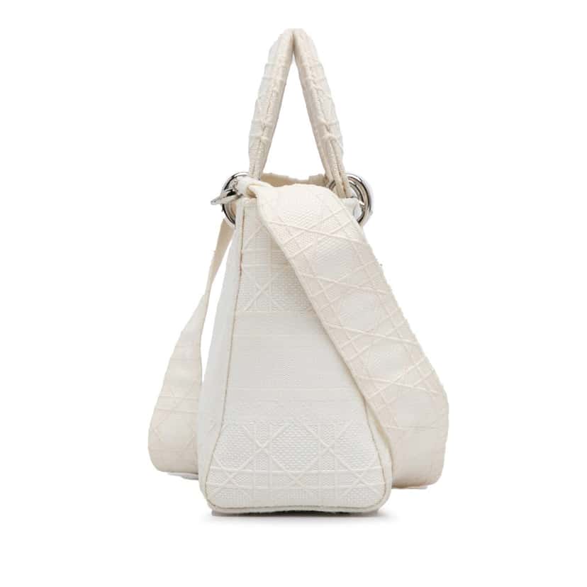 Dior Medium Cannage Lady D-Lite White Canvas Very good condition - Inside View