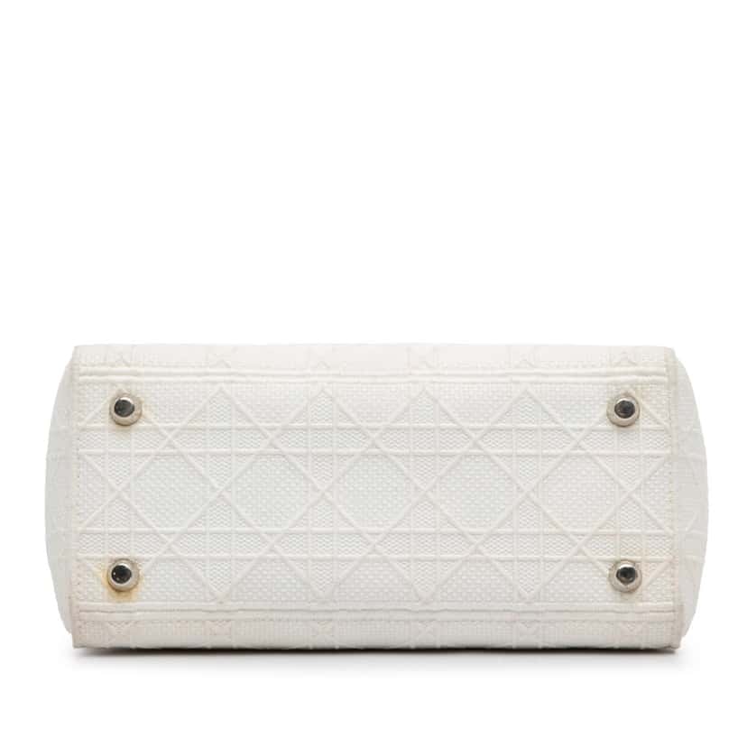 Dior Medium Cannage Lady D-Lite White Canvas Very good condition - Box View
