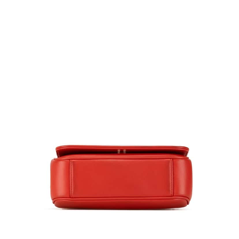 Chanel Lambskin CC Mania Flap Red Leather Very good condition - Model View