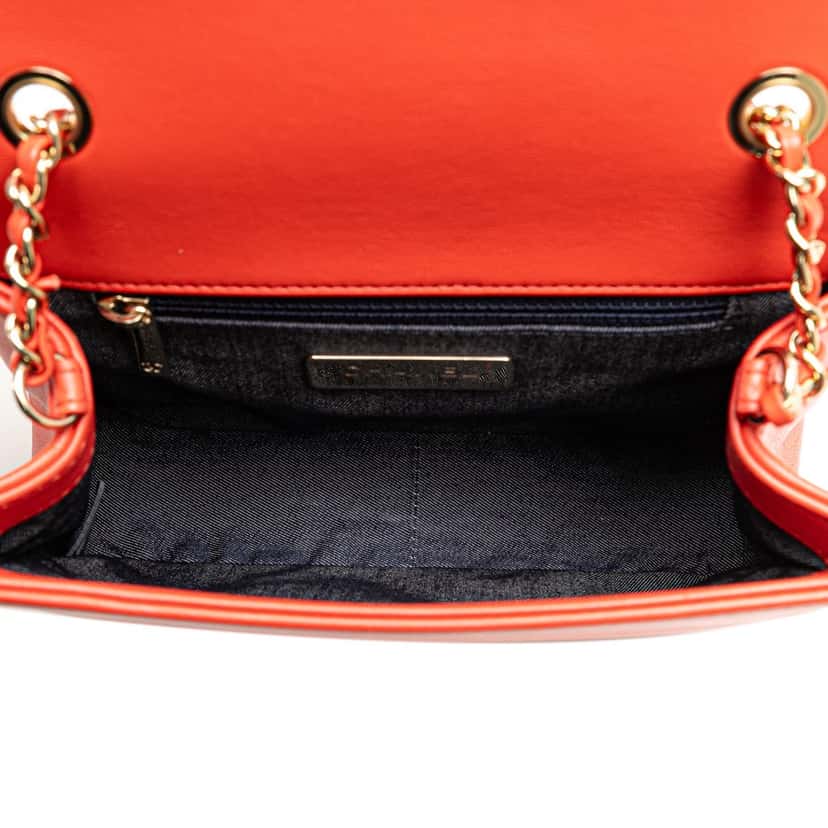 Chanel Lambskin CC Mania Flap Red Leather Very good condition - Box View