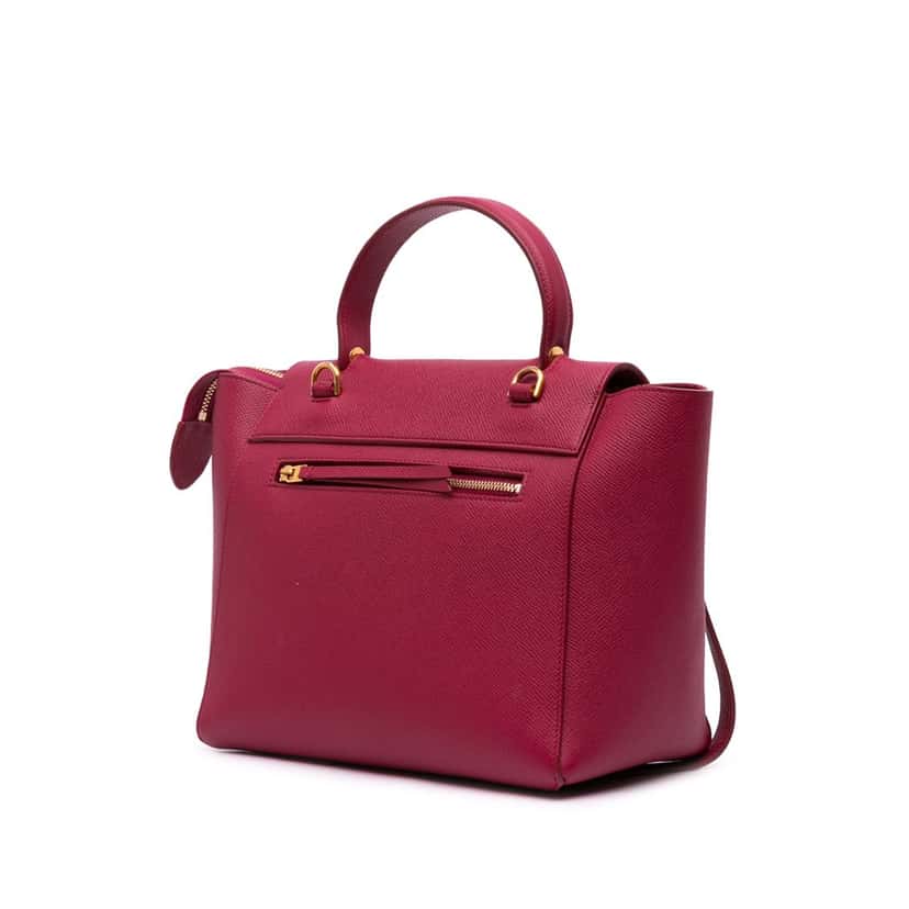 Celine Micro Grained Calfskin Belt Bag Pink Leather Good condition - Back View