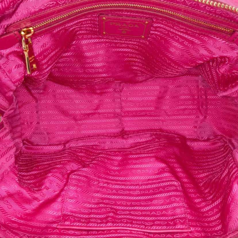 Prada Vitello Shine Satchel Pink Leather Good condition - Model View