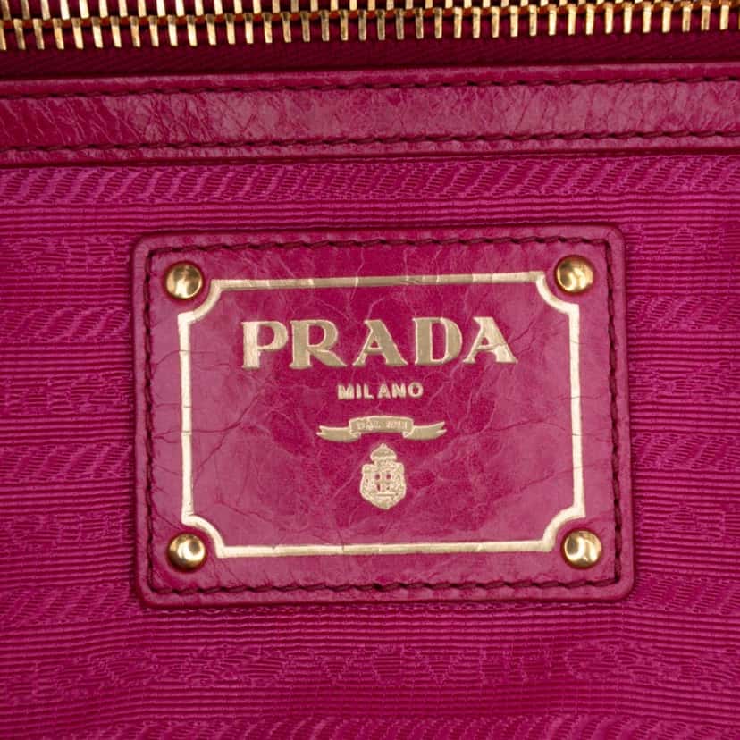 Prada Vitello Shine Satchel Pink Leather Good condition - Box View