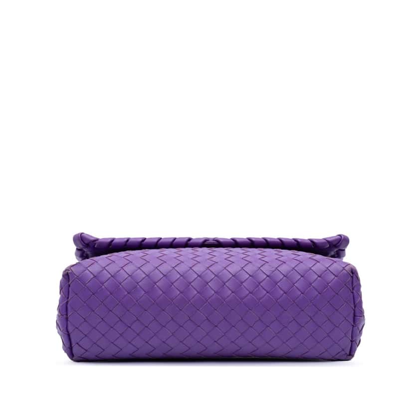 Bottega Veneta Small Nappa Intrecciato Olimpia Shoulder Bag Purple Leather Good condition - Inside View