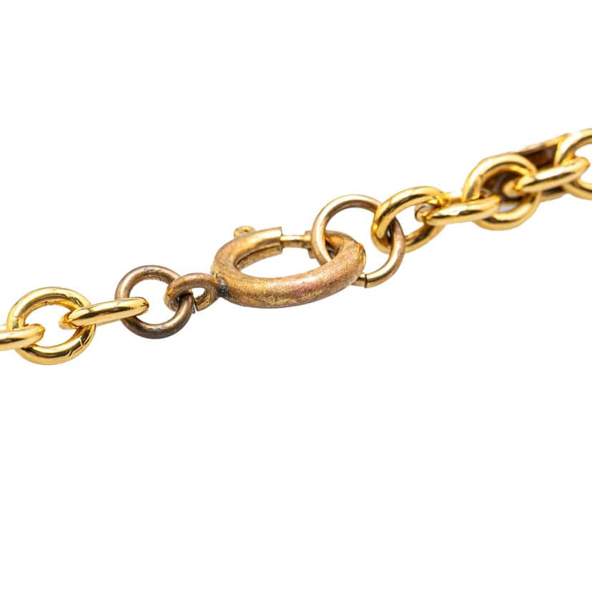 Chanel Gold Plated CC Coin Long Chain Station Necklace Gold Metal Good condition - Inside View