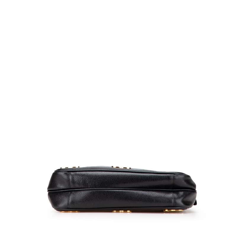 Chanel Triple CC Caviar Shoulder Bag Black Leather Good condition - Inside View