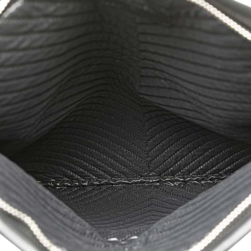 Chanel Chevron Calfskin Boy Fold Over Clutch Black Leather Good condition - Model View