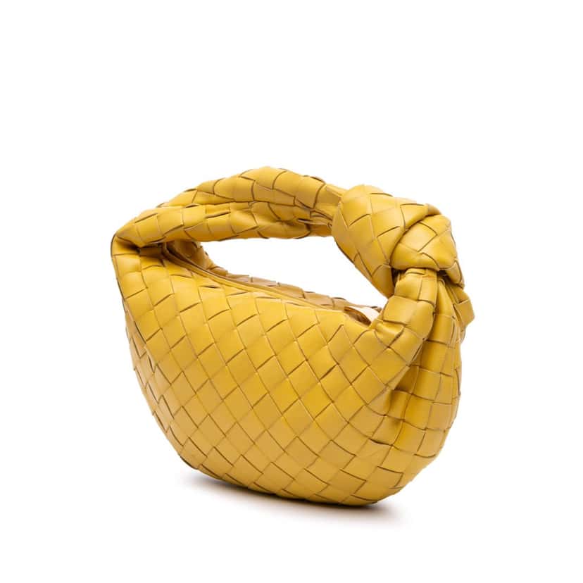 Bottega Veneta Mini Nappa Intrecciato Jodie Yellow Leather Good condition - Back View