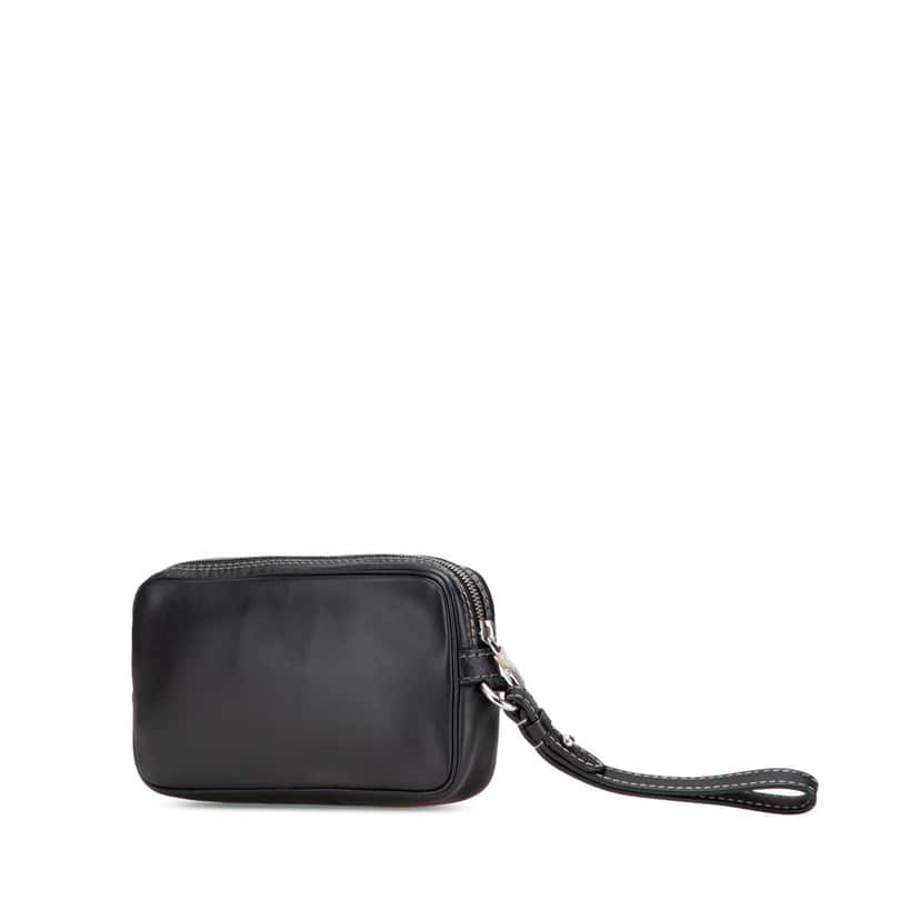 Louis Vuitton Calfskin Eclipse Pochette Volga Black Leather Good condition - Back View