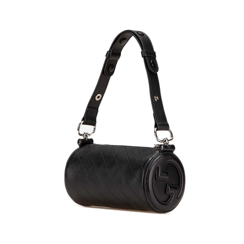 Gucci Mini Leather Blondie Barrel Shoulder Bag Black Leather Very good condition - Back View