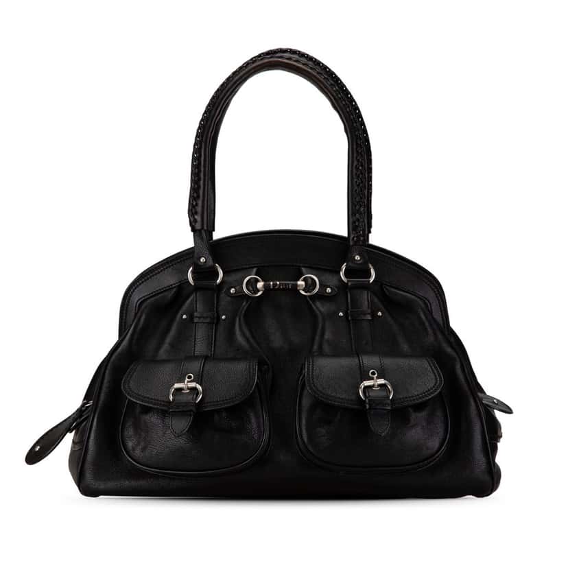Dior Large Calfskin My Dior Frame Handbag Black Leather Good condition - Front View