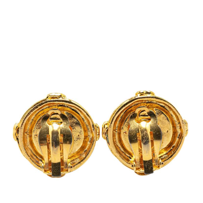 Chanel Gold Plated CC Clip On Earrings Gold Metal Good condition - Back View
