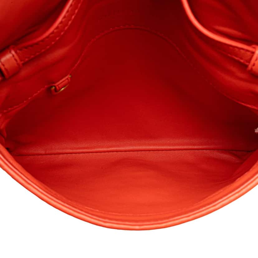 Bottega Veneta Nappa Intrecciato Flap Crossbody Orange Leather Good condition - Model View