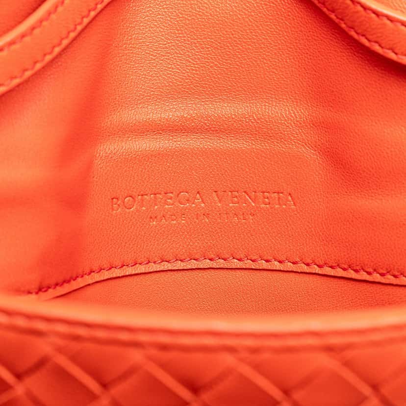 Bottega Veneta Nappa Intrecciato Flap Crossbody Orange Leather Good condition - Box View