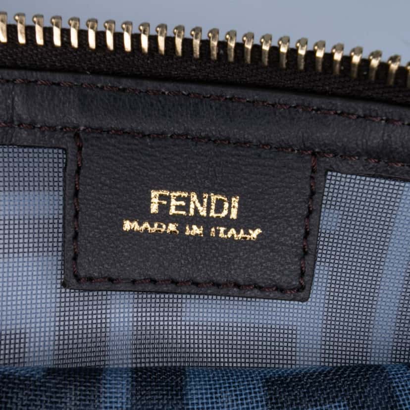 Fendi FF Mesh Pouch Grey Polyester Good condition - Box View