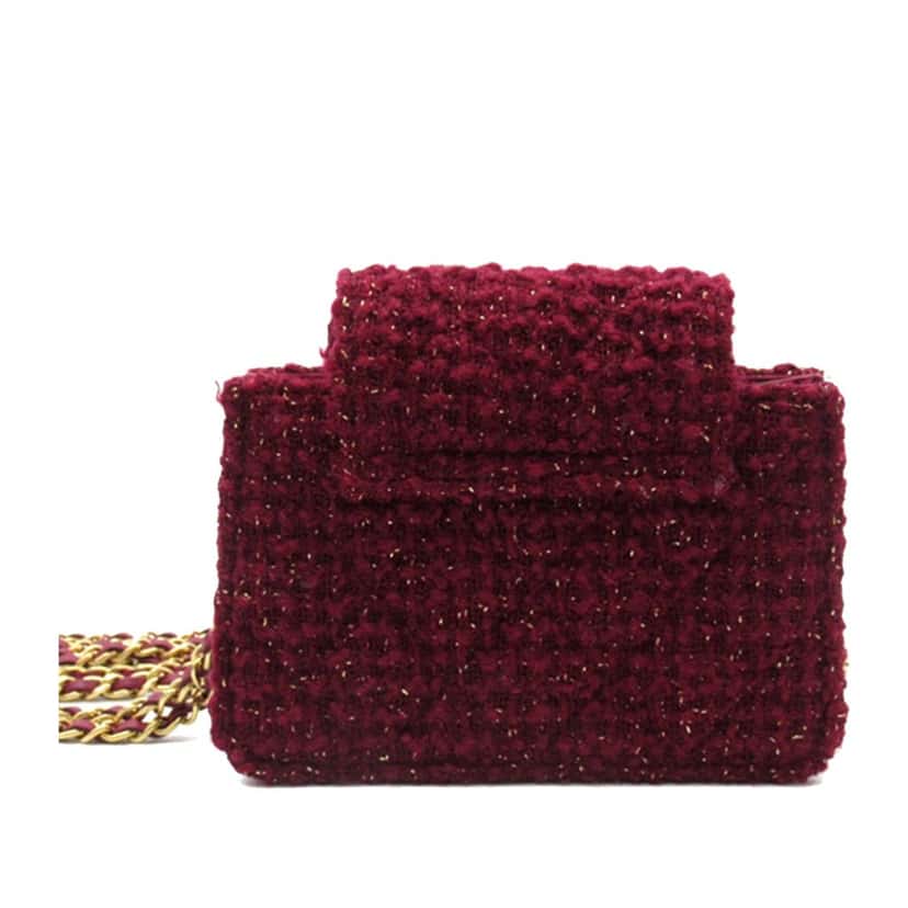 Chanel CC Tweed Crossbody Red Tweed Good condition - Inside View