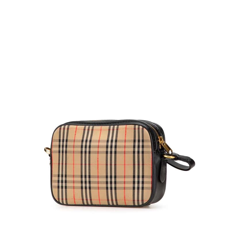 Burberry Haymarket Check Canvas 1983 Link Crossbody Brown Canvas Good condition - Back View