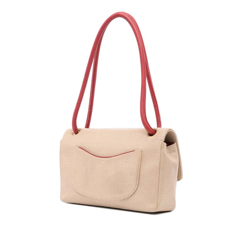 Chanel Medium CC Perforated Calfskin Single Flap Brown Leather Good condition - Back View