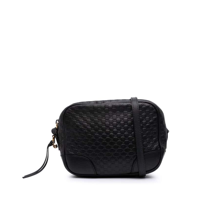 Gucci Microguccissima Bree Crossbody Black Leather Good condition - Front View