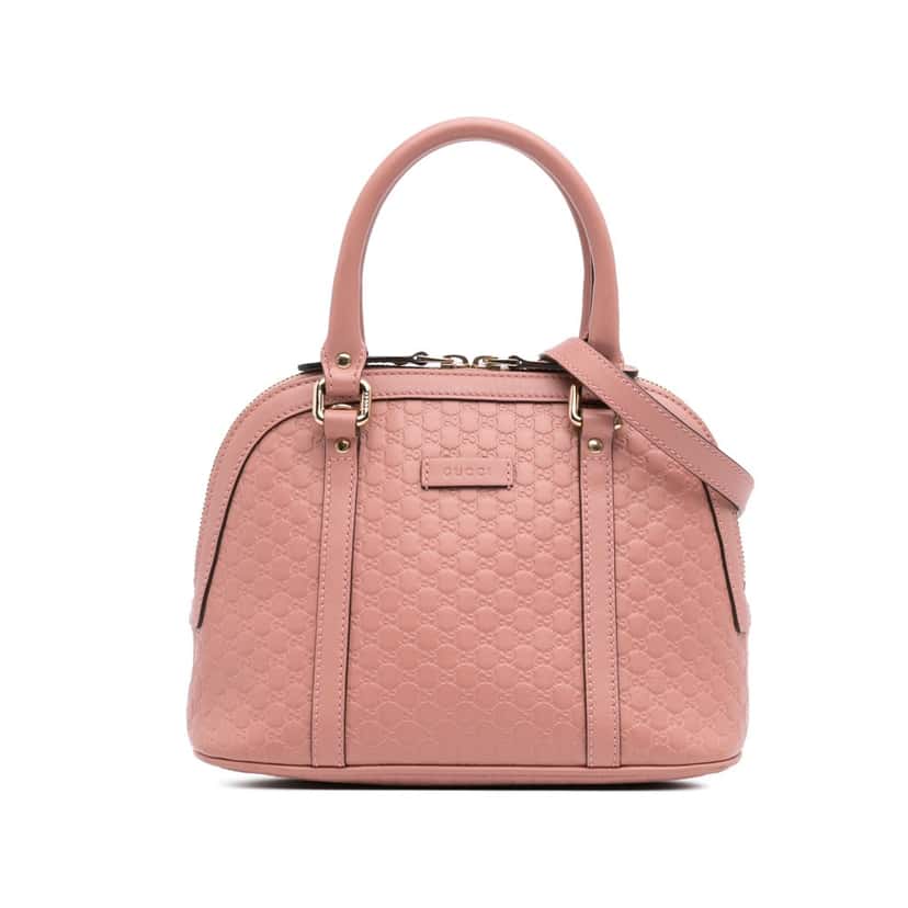 Gucci Mini Microguccissima Dome Satchel Pink Leather Good condition - Front View