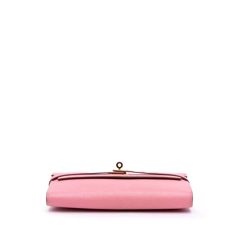 Hermès Chevre Mysore Kelly Longue Wallet Pink Leather Good condition - Inside View