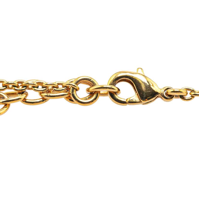 Louis Vuitton Gold Plated Essential V Necklace Gold Metal Good condition - Model View