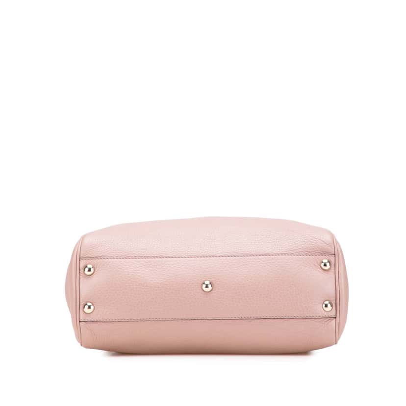 Gucci Small Calfskin Bamboo Shopper Satchel Pink Leather Very good condition - Inside View