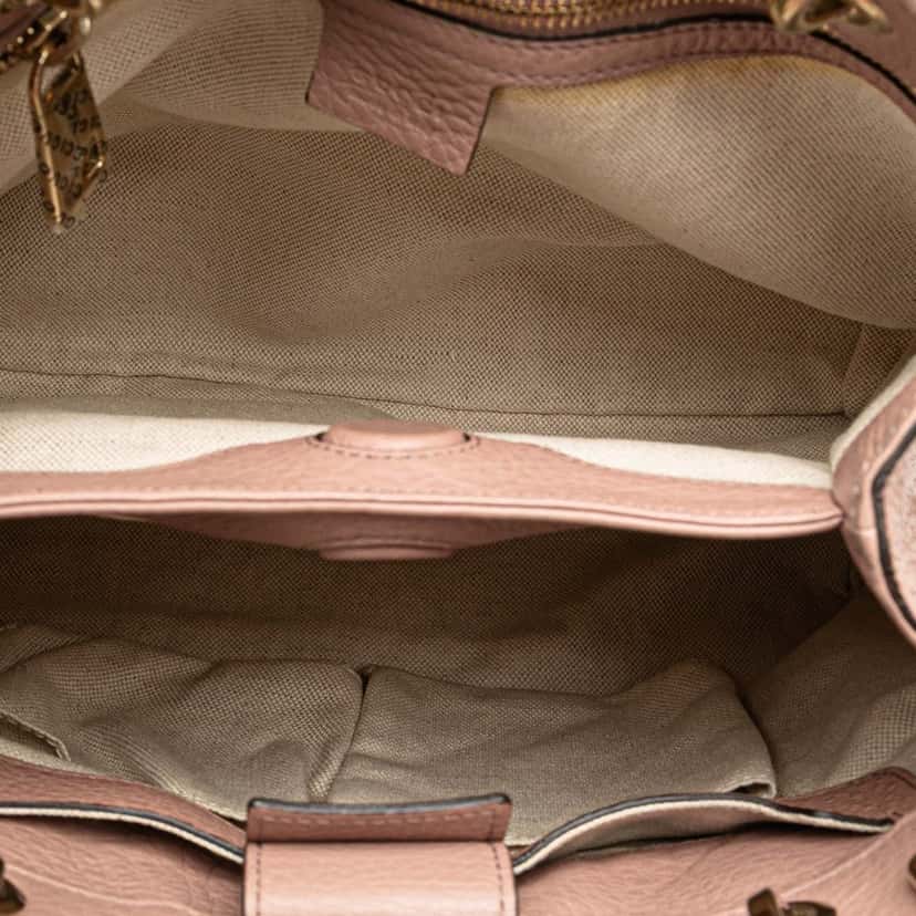 Gucci Small Calfskin Bamboo Shopper Satchel Pink Leather Very good condition - Model View