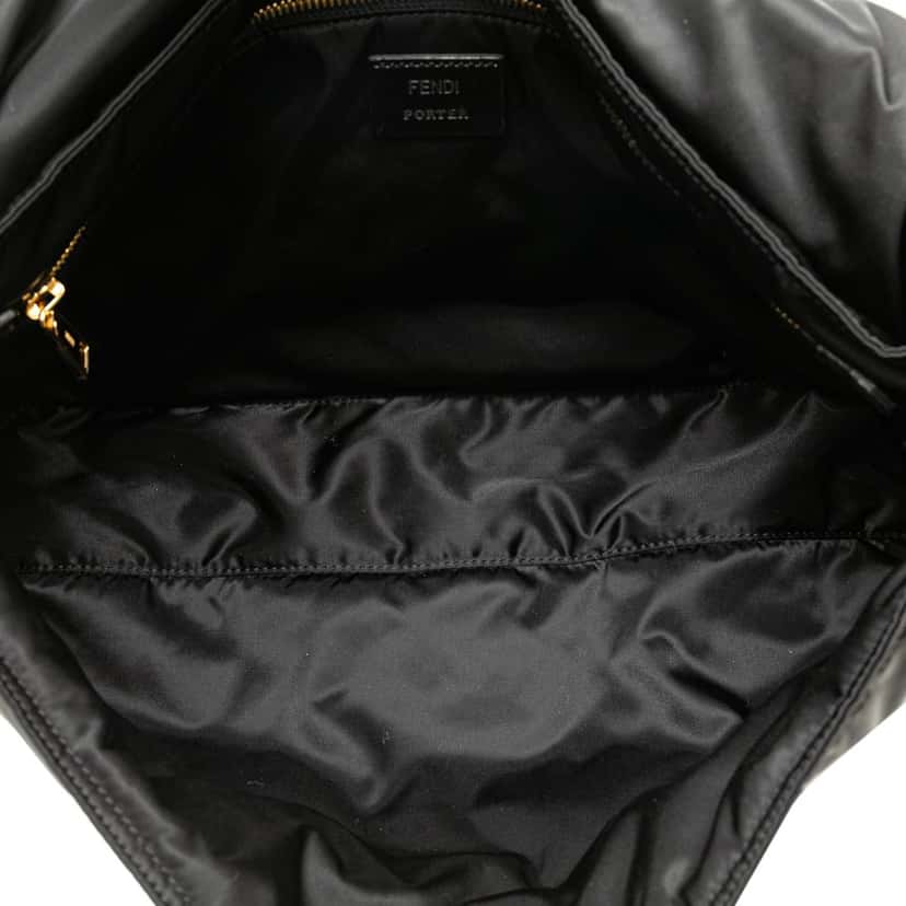 Fendi Porter Nylon Baguette Satchel Black Good condition - Model View
