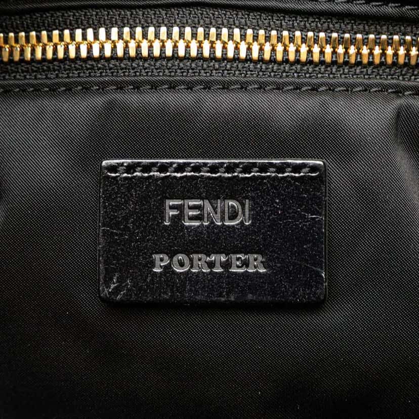 Fendi Porter Nylon Baguette Satchel Black Good condition - Box View