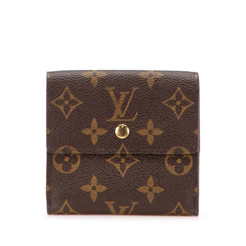 Louis Vuitton Monogram Portefeuille Elise Wallet Brown Canvas Good condition - Front View