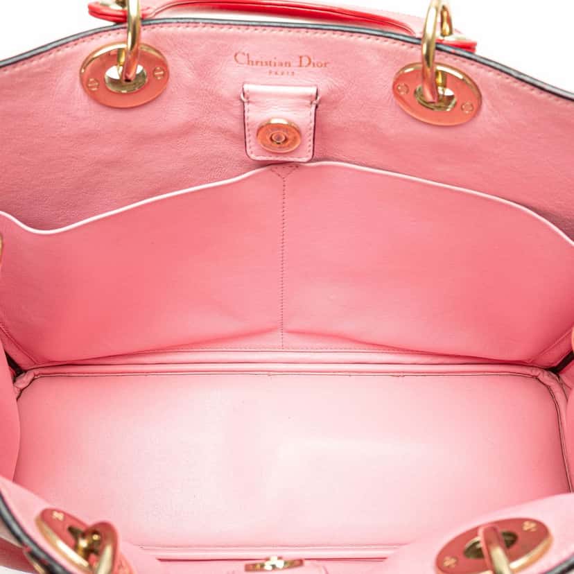Dior Large Diorissimo Satchel Red Leather Fair condition - Model View