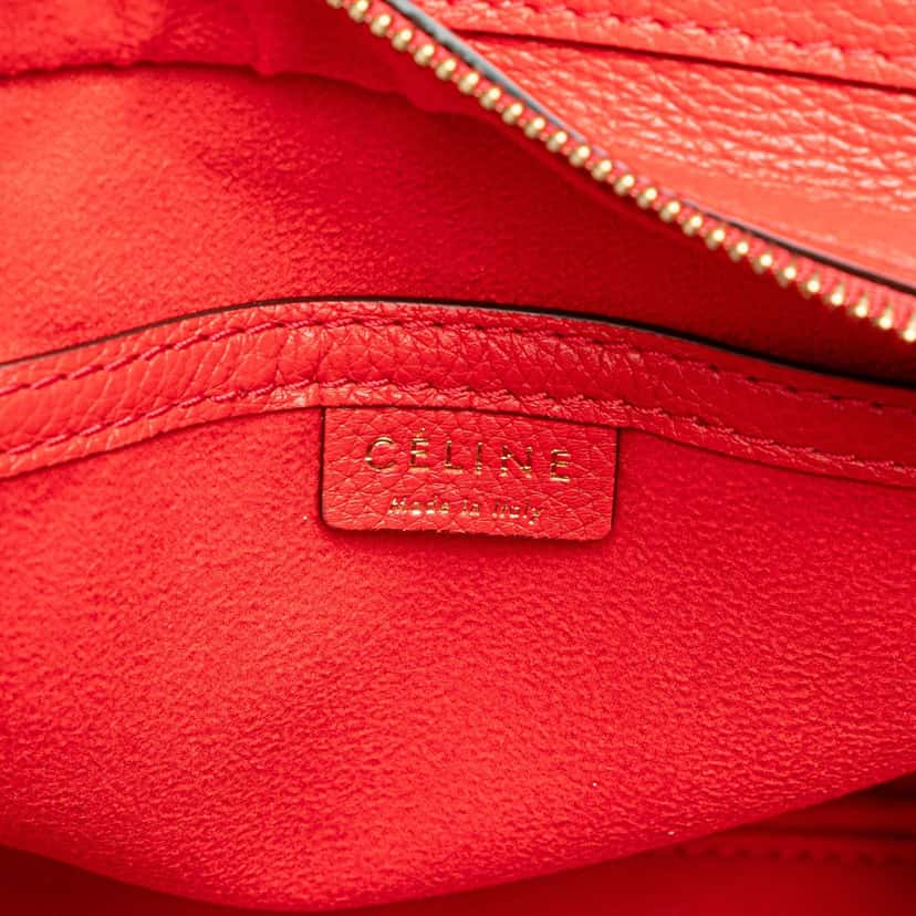 Celine Nano Leather Luggage Tote Red Leather Very good condition - Box View