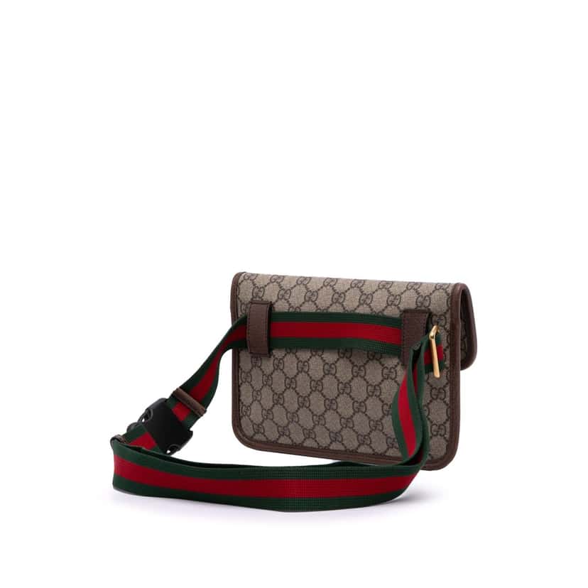 Gucci GG Supreme Web Neo Vintage Belt Bag Brown Canvas Good condition - Back View