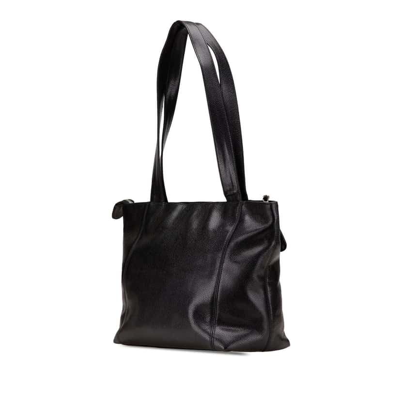 Chanel CC Caviar Tote Black Leather Good condition - Back View
