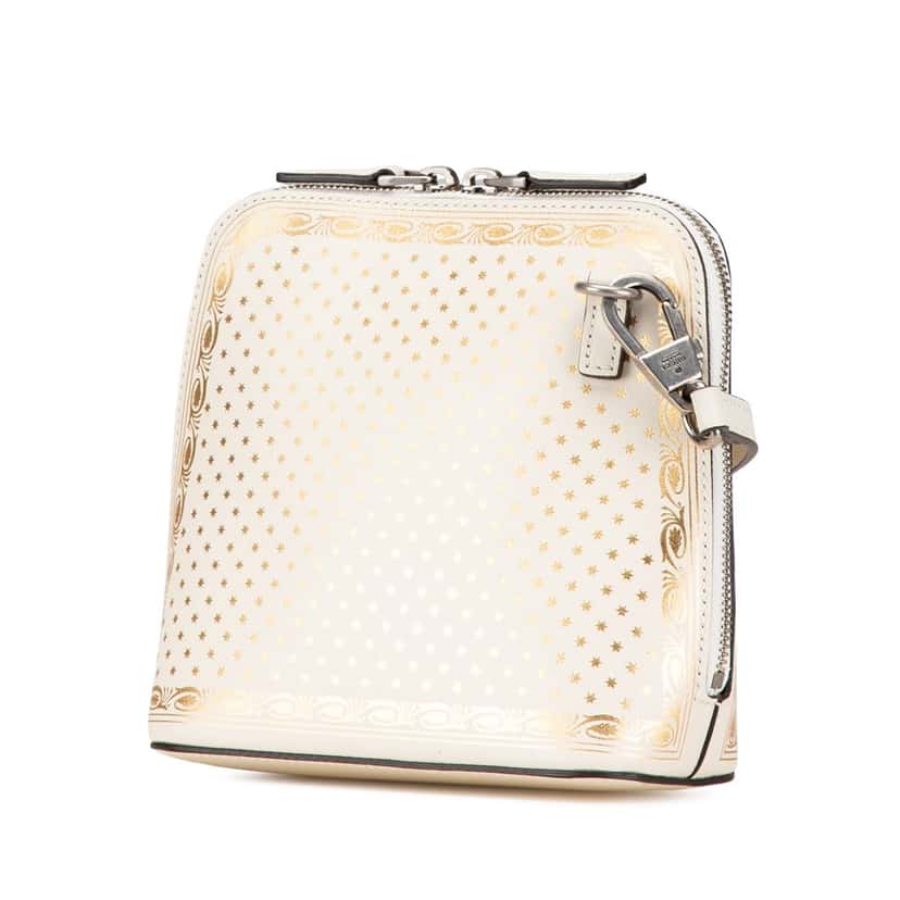 Gucci Mini Calfskin Guccy Sega Crossbody White Leather Good condition - Back View