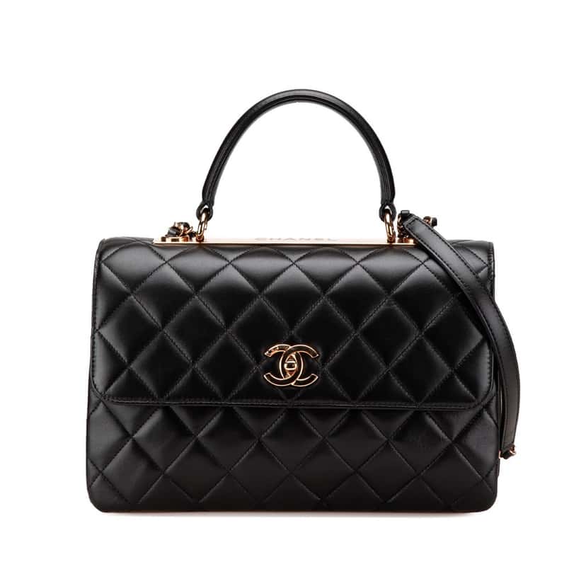 Chanel Medium Lambskin Trendy CC Flap Black Leather Good condition - Front View