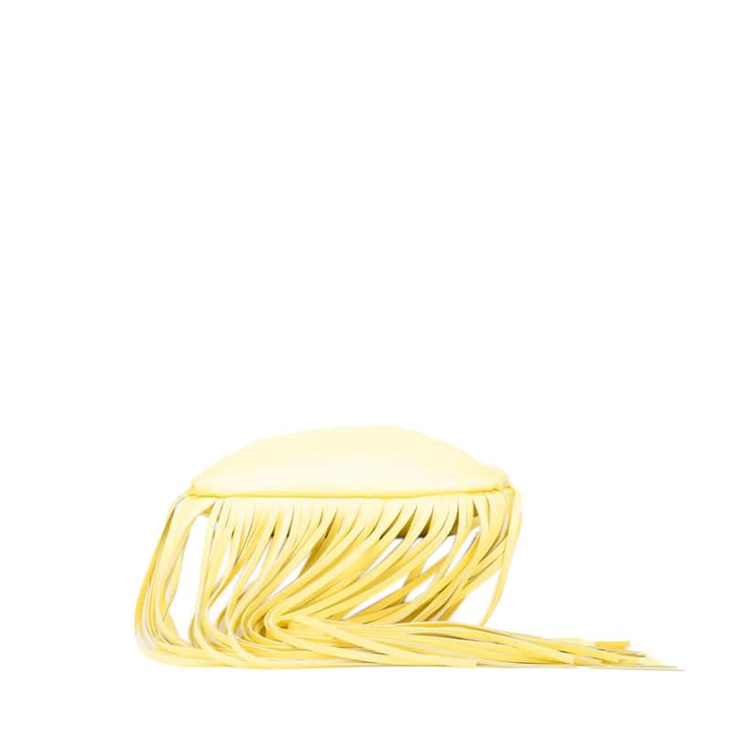 Bottega Veneta Nappa The Fringe Pouch Yellow Leather Good condition - Inside View