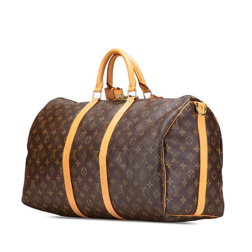 Louis Vuitton Monogram Keepall Bandouliere 50 Brown Canvas Good condition - Back View