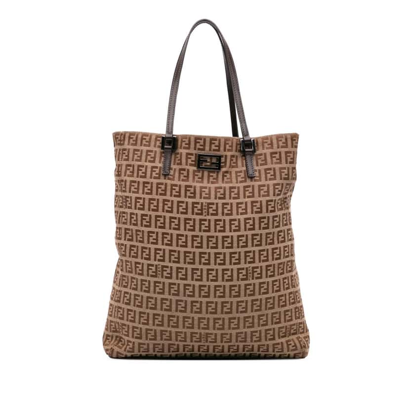 Fendi Zucchino Canvas Tote Brown Canvas Good condition - Front View