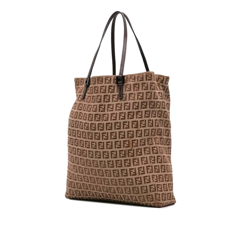 Fendi Zucchino Canvas Tote Brown Canvas Good condition - Back View