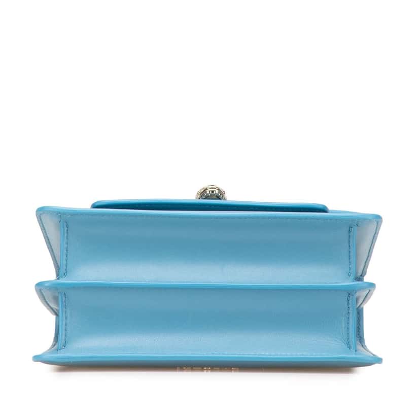 Bvlgari Leather Serpenti Forever Maxi Chain Top Handle Bag Blue Leather Good condition - Inside View