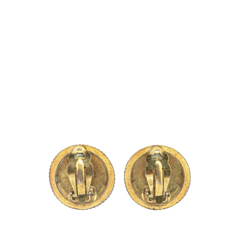 Chanel Gold Plated CC Rope Clip On Earrings Gold Metal Good condition - Back View