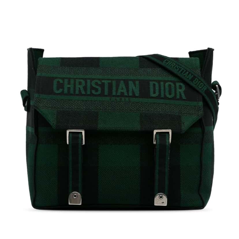 Dior Diorcamp Messenger Bag Green Canvas Very good condition - Front View