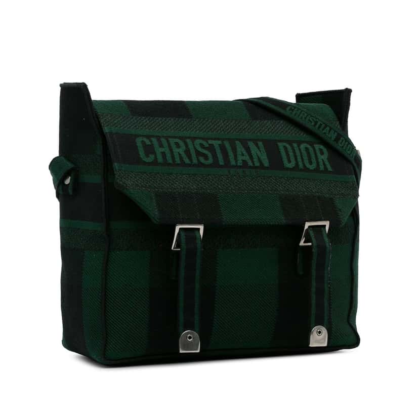 Dior Diorcamp Messenger Bag Green Canvas Very good condition - Back View