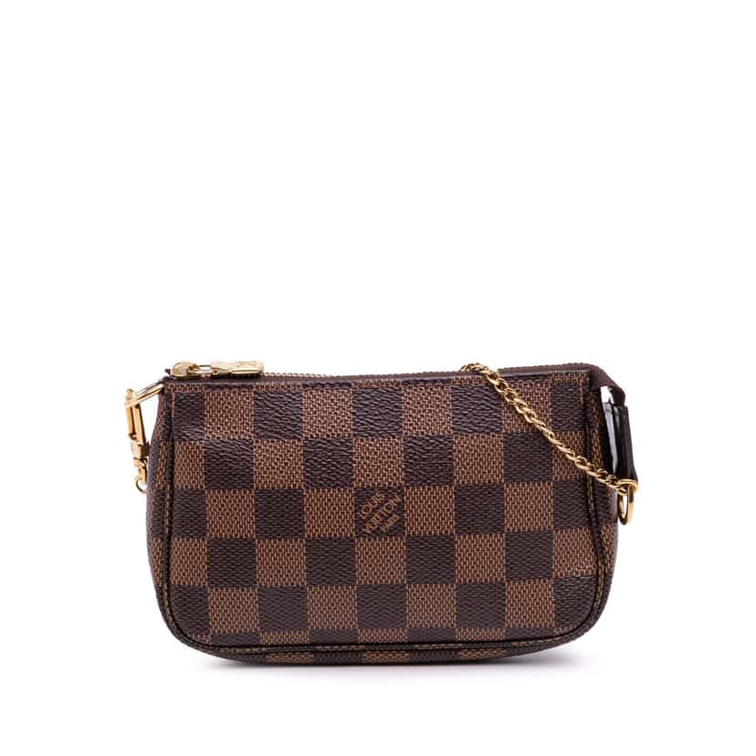 Louis Vuitton Damier Ebene Mini Pochette Accessoires Brown Canvas Good condition - Front View