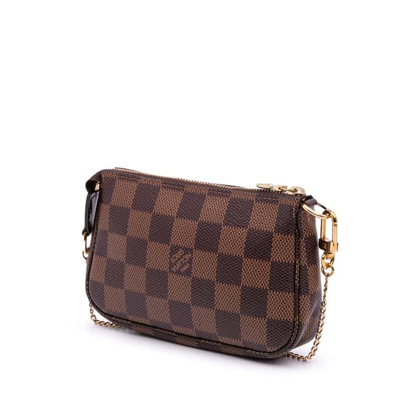 Louis Vuitton Damier Ebene Mini Pochette Accessoires Brown Canvas Good condition - Back View