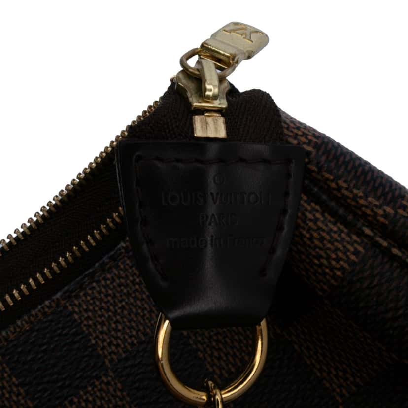 Louis Vuitton Damier Ebene Mini Pochette Accessoires Brown Canvas Good condition - Box View