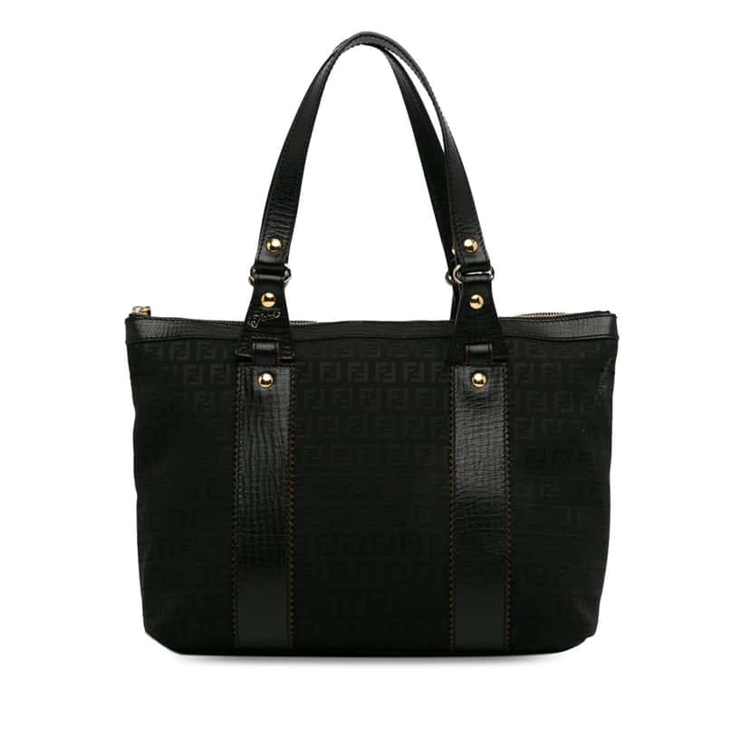 Fendi Zucchino Canvas Tote Black Canvas Good condition - Front View