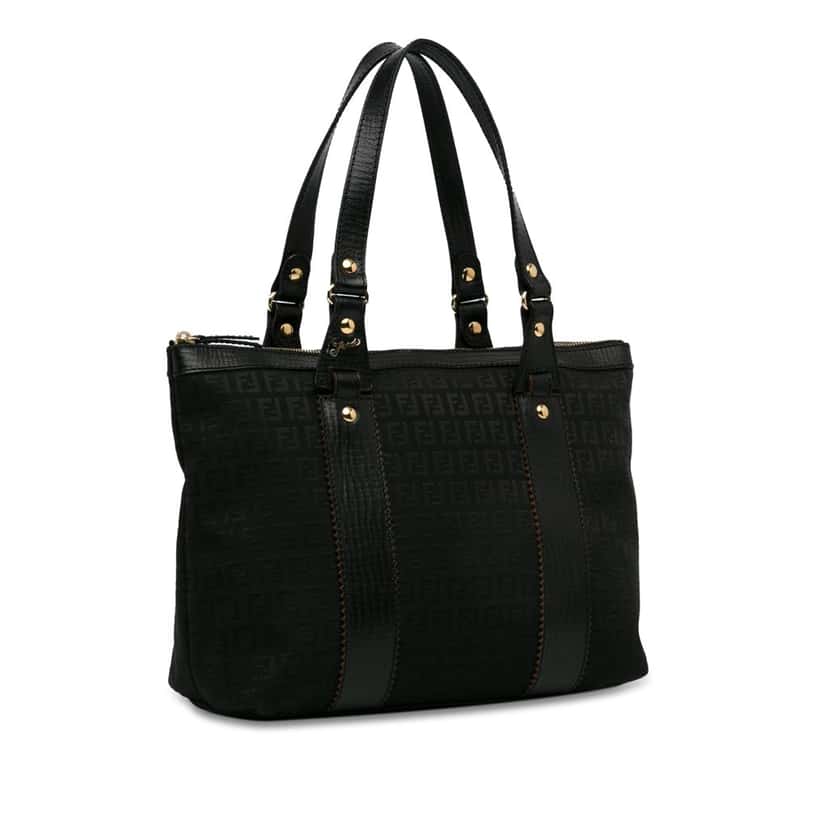 Fendi Zucchino Canvas Tote Black Canvas Good condition - Back View